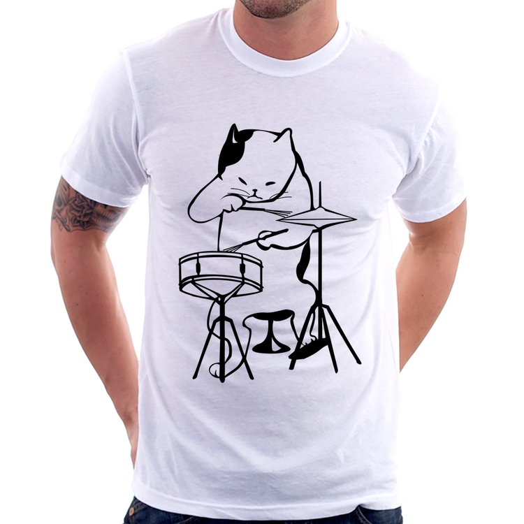 Camiseta Gato Baterista