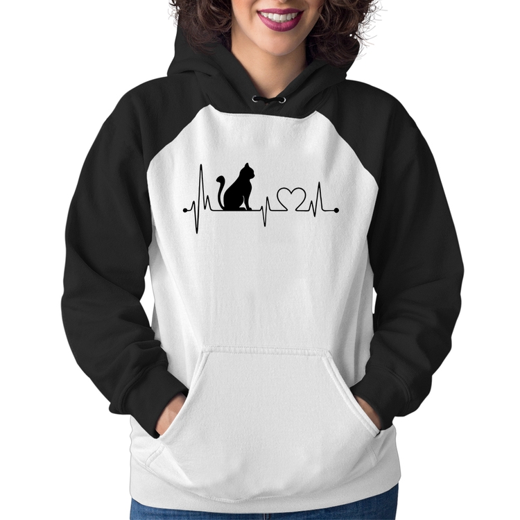 Moletom Feminino Gato Batimentos Cardíacos