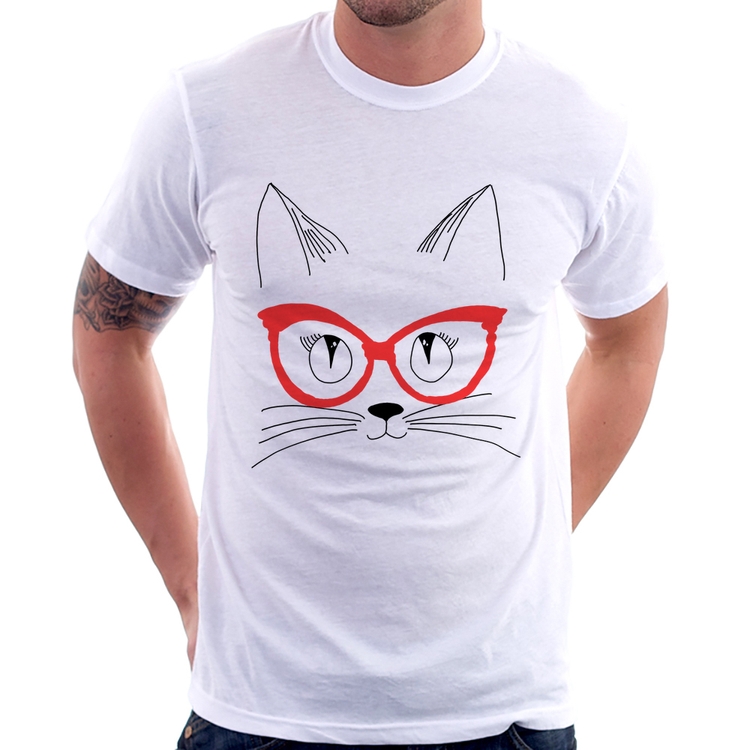 Camiseta Gato De Óculos