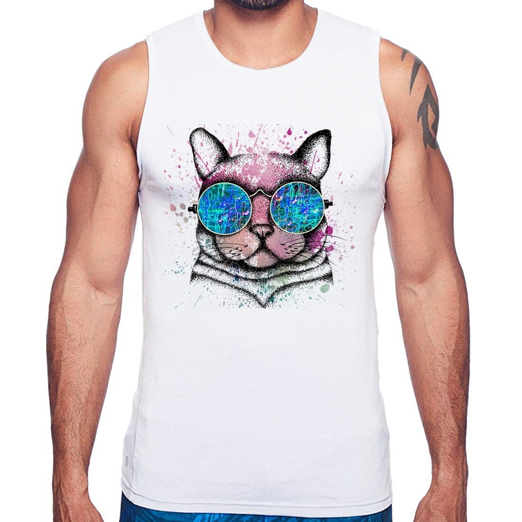 Regata Gato de Óculos Psicodélico
