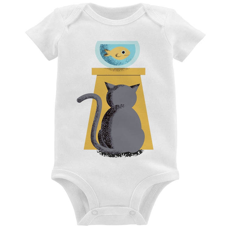 Body Bebê Gato e Aquário