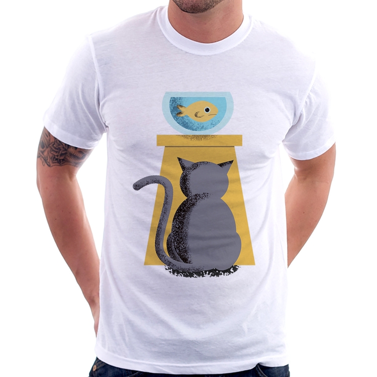 Camiseta Gato e Aquário