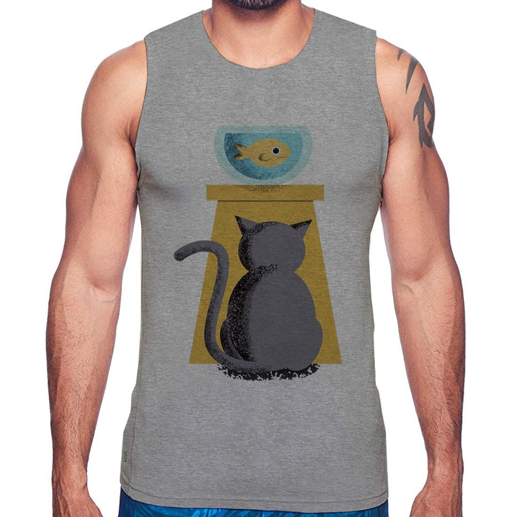 Regata Gato e Aquário - Cinza