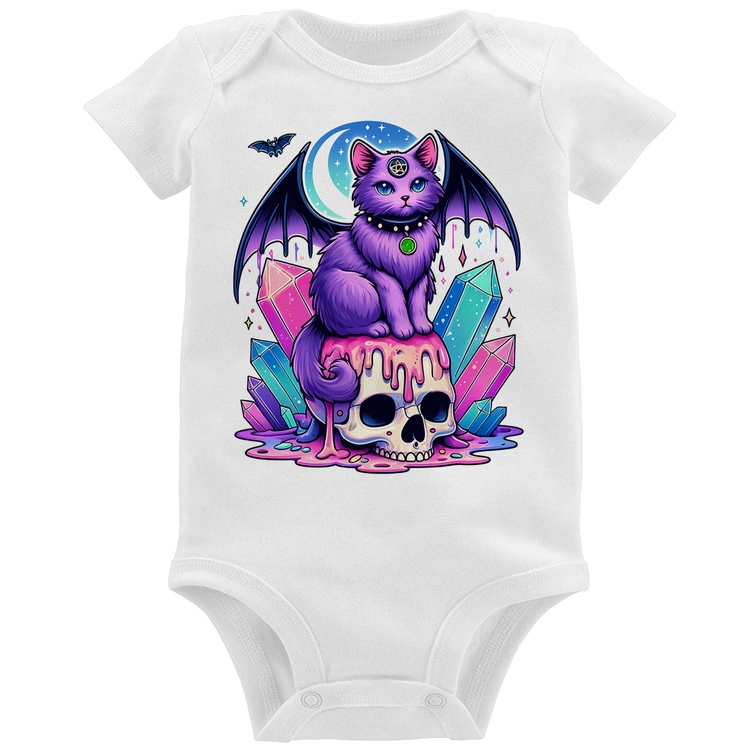 Body Bebê Gato Gótico Arte