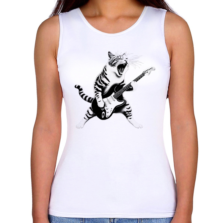 Regata Feminina Gato Guitarrista