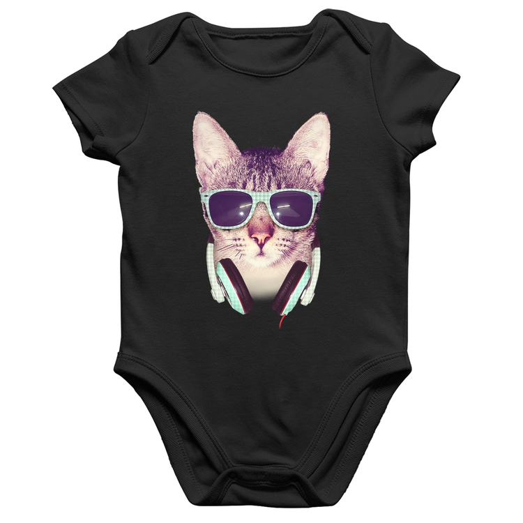 Body Bebê Algodão Gato Headphone