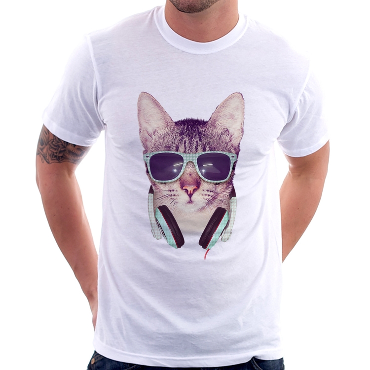 Camiseta Gato Headphone