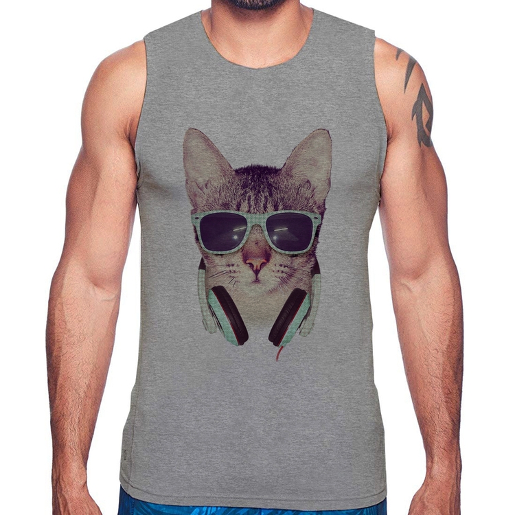 Regata Gato Headphone - Cinza