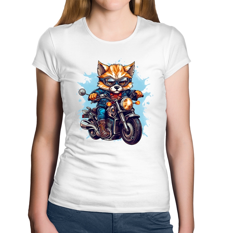 Baby Look Algodão Motoqueiro Raposa - Branca