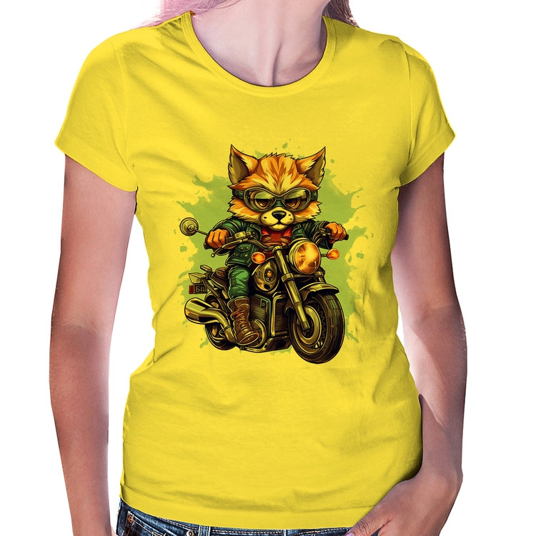 Baby Look Motoqueiro Raposa - Amarela