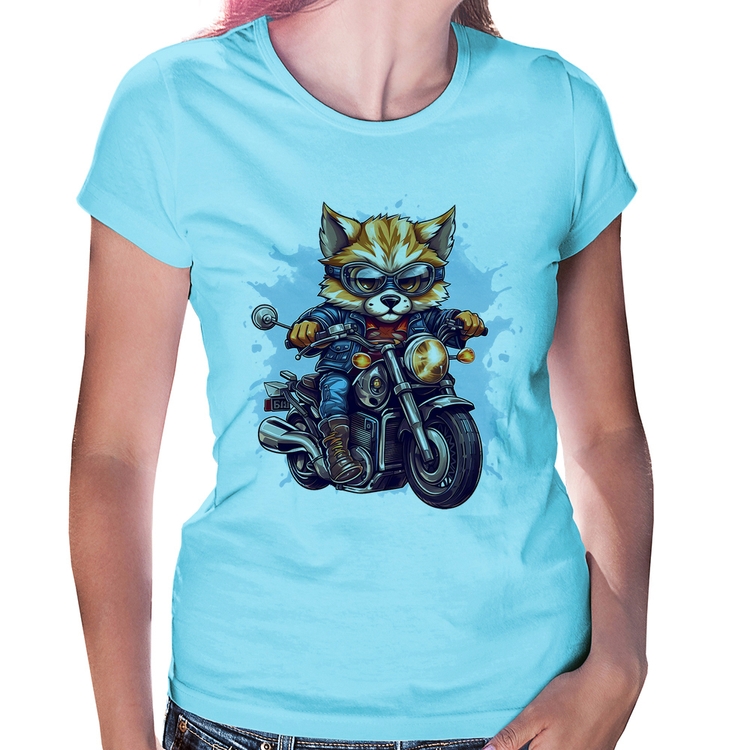 Baby Look Motoqueiro Raposa - Azul Bebê