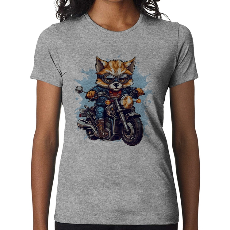 Baby Look Motoqueiro Raposa - Cinza