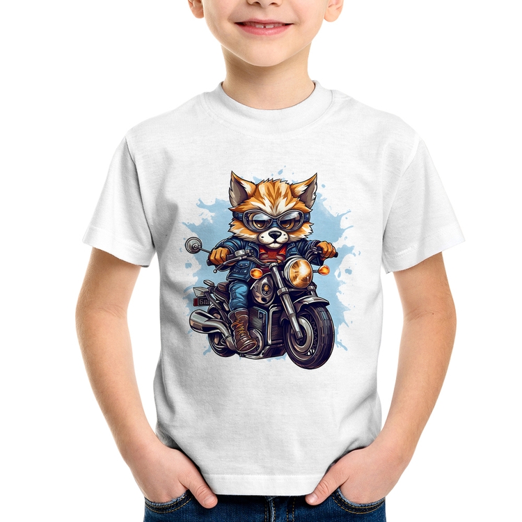 Camiseta Infantil Motoqueiro Raposa