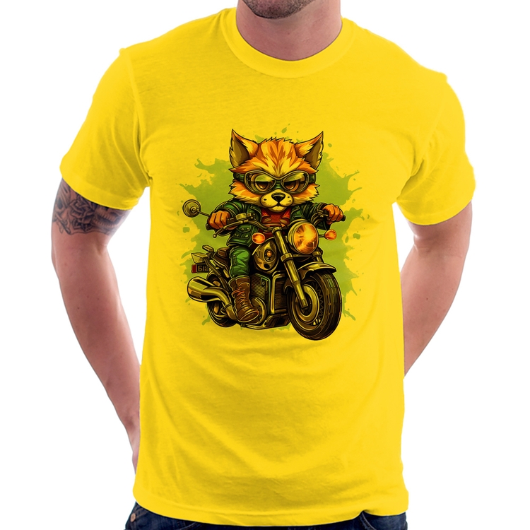 Camiseta Motoqueiro Raposa - Amarela
