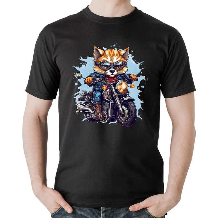 Camiseta Algodão Motoqueiro Raposa