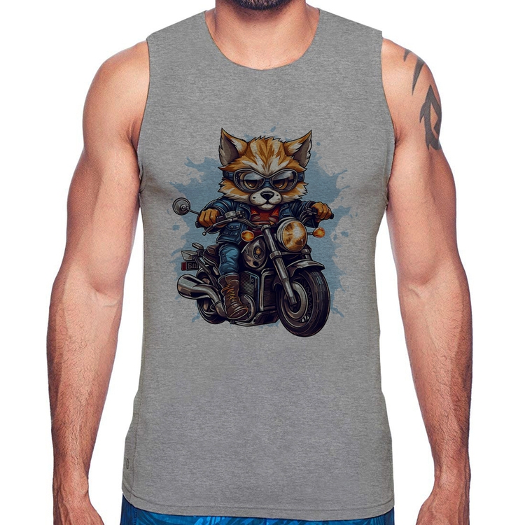 Regata Motoqueiro Raposa - Cinza