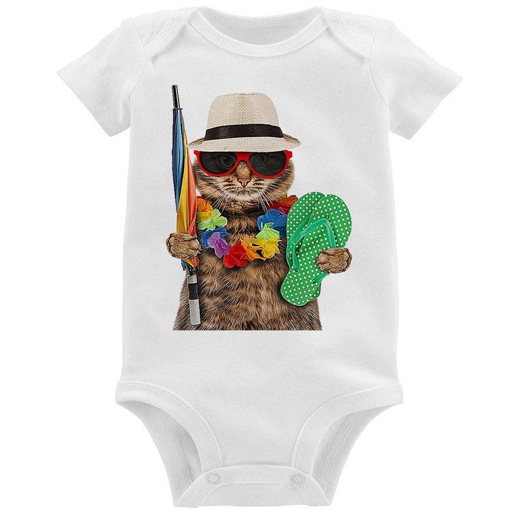 Body Bebê Gato nas Férias