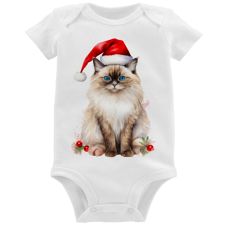 Body Bebê Gato Natalino