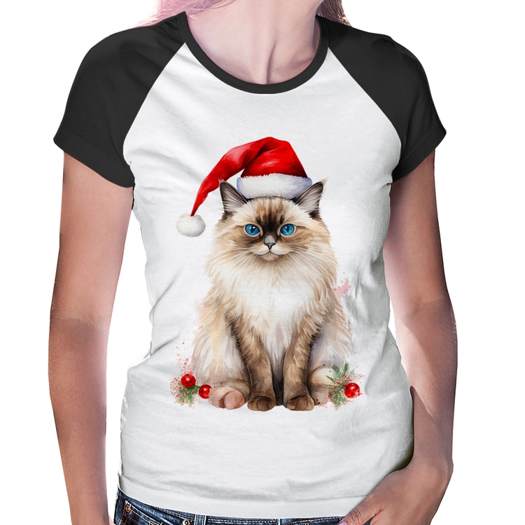Baby Look Raglan Gato Natalino