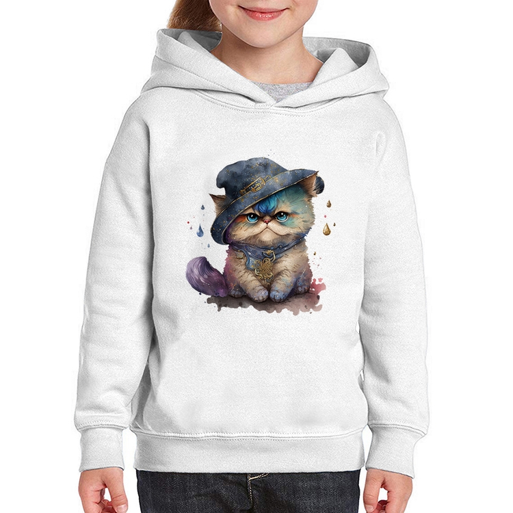 Moletom Infantil Gato Persa Watercolor 