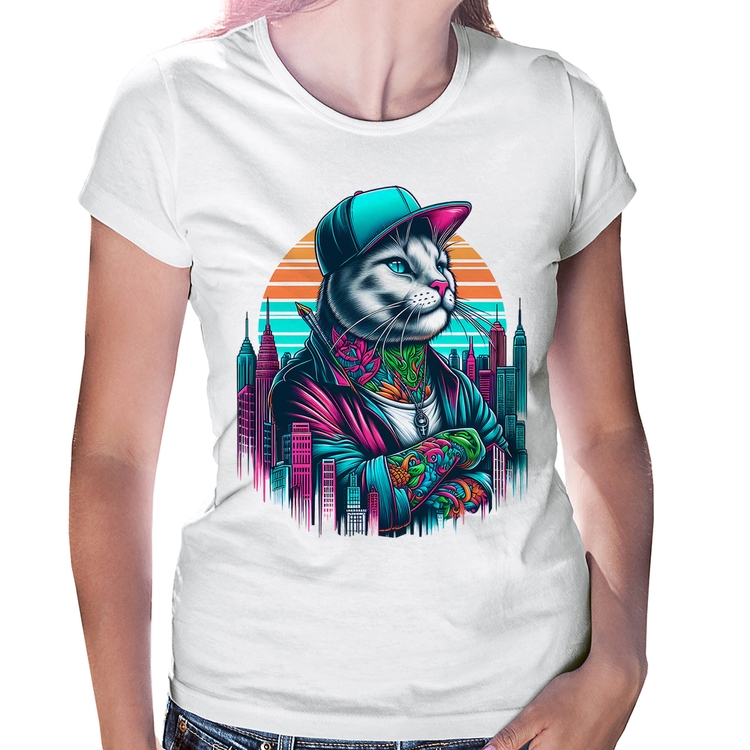 Baby Look Gato Urbano Arte