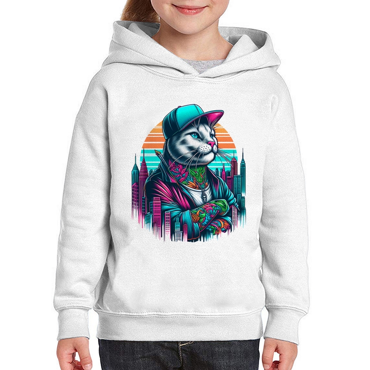 Moletom Infantil Gato Urbano Arte