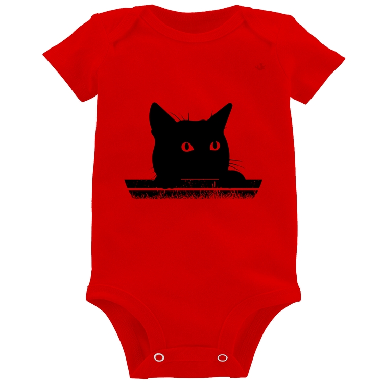 Body Bebê Gato Vintage Sunset - Vermelho