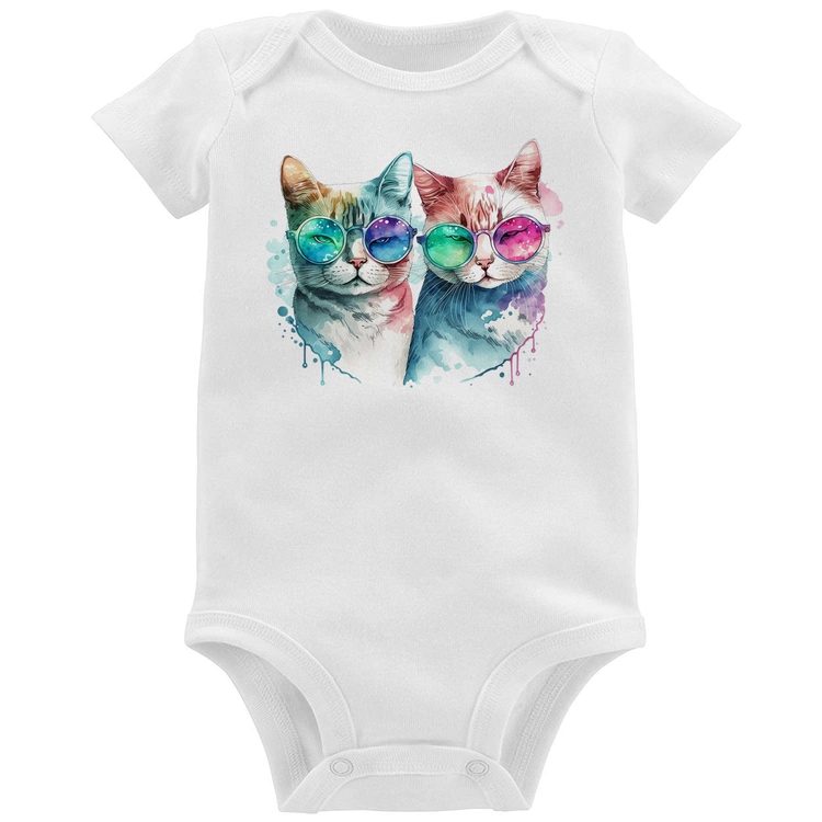 Body Bebê Gatos de óculos