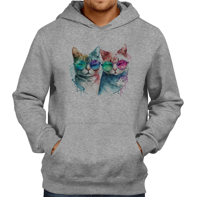 Moletom Gatos de óculos - Cinza