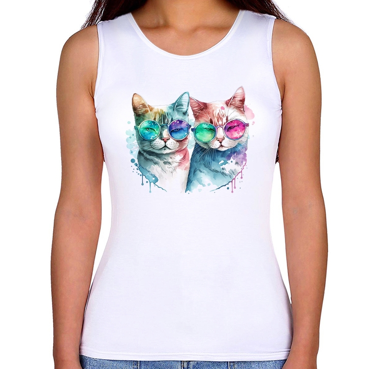 Regata Feminina Gatos de óculos