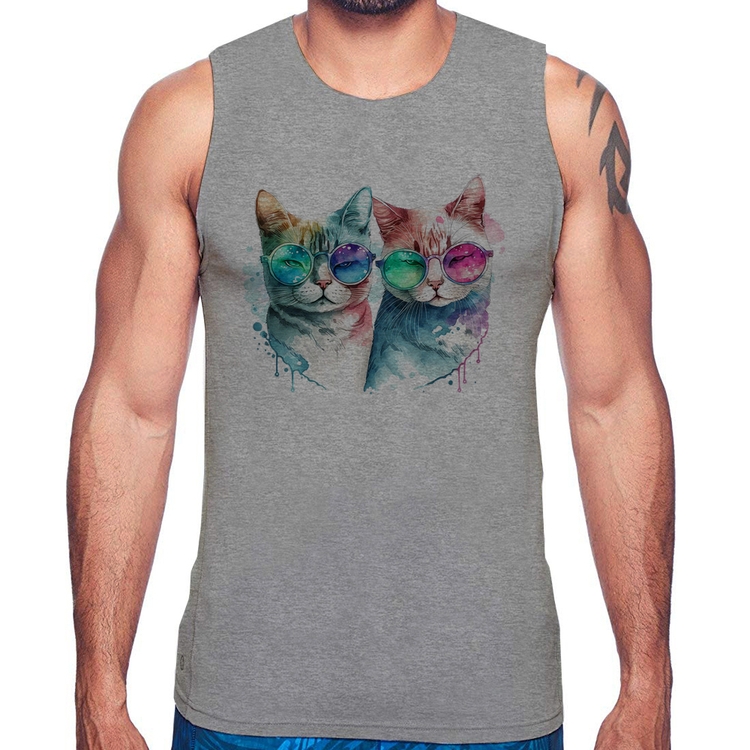 Regata Gatos de óculos - Cinza