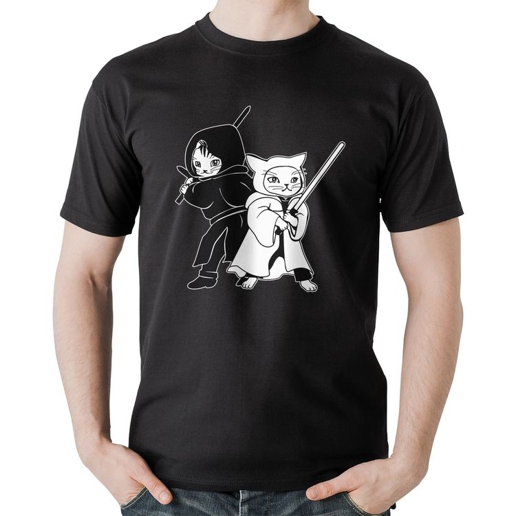 Camiseta Algodão Gatos Jedi