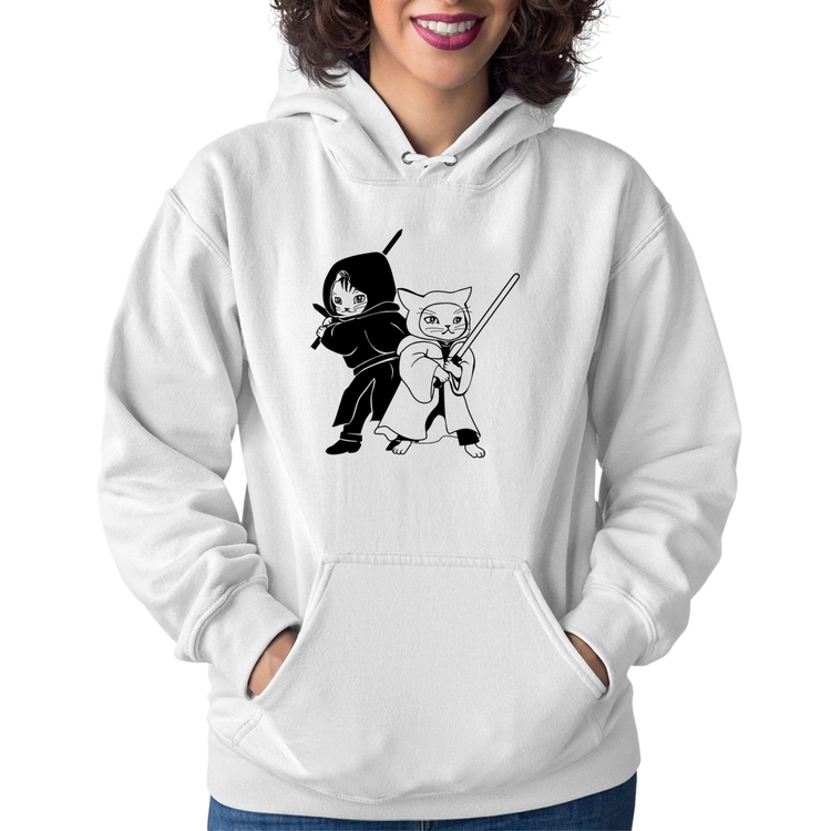 Moletom Feminino Gatos Jedi - Branco