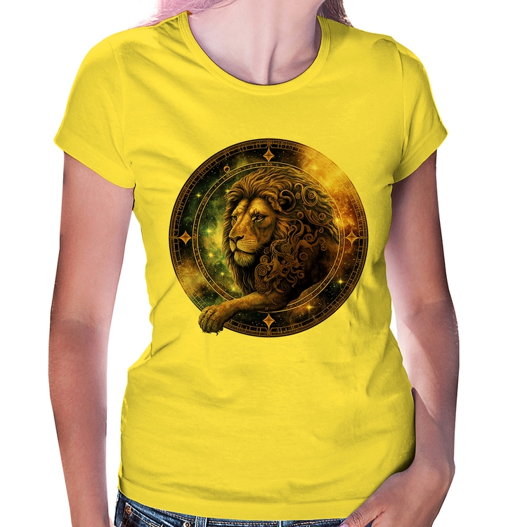 Baby Look Leão Sígno - Amarela