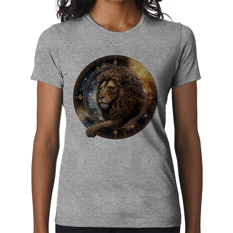 Baby Look Leão Sígno - Cinza