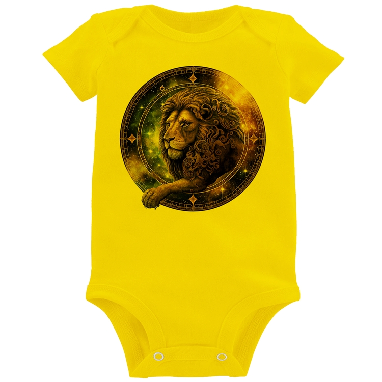 Body Bebê Leão Sígno - Amarelo