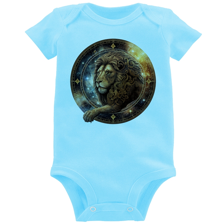 Body Bebê Leão Sígno - Azul Bebê
