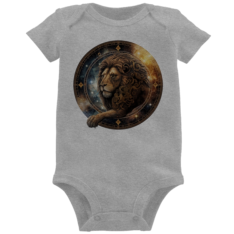 Body Bebê Leão Sígno - Cinza