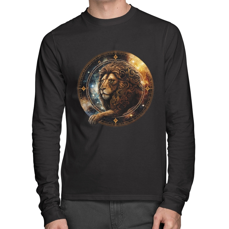 Camiseta Algodão Leão Sígno Manga Longa