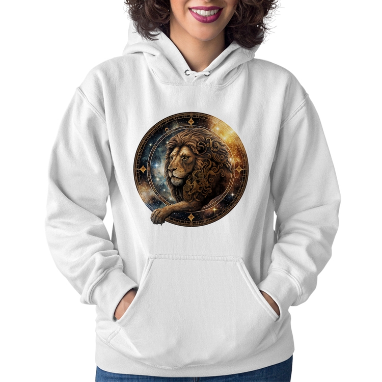 Moletom Feminino Leão Sígno - Branco