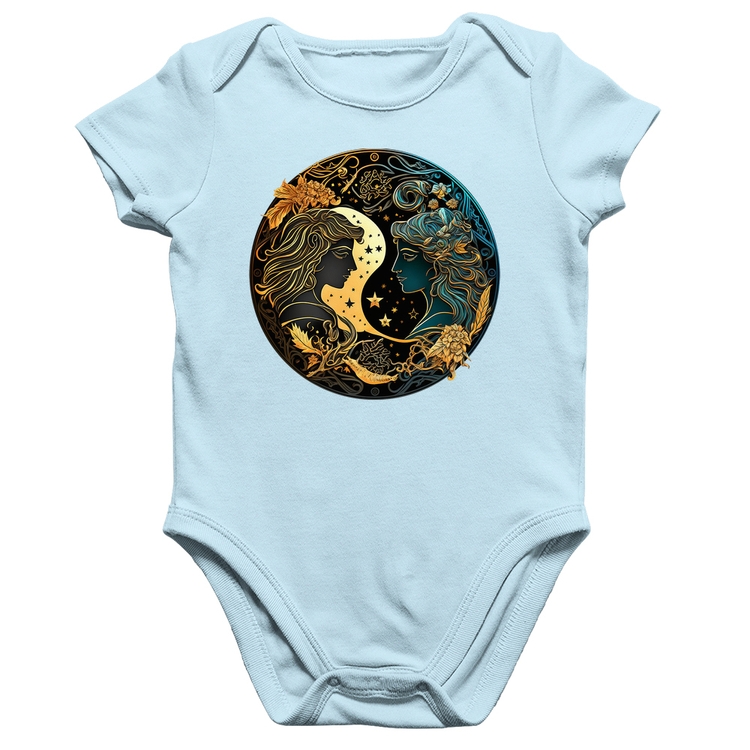 Body Bebê Algodão Gêmeos Sígno - Azul Bebê