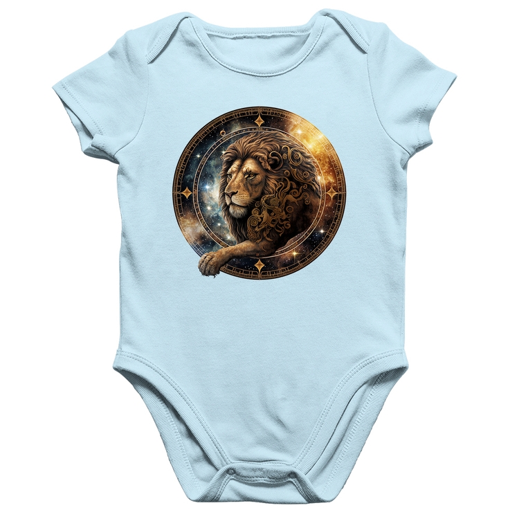 Body Bebê Algodão Leão Sígno - Azul Bebê