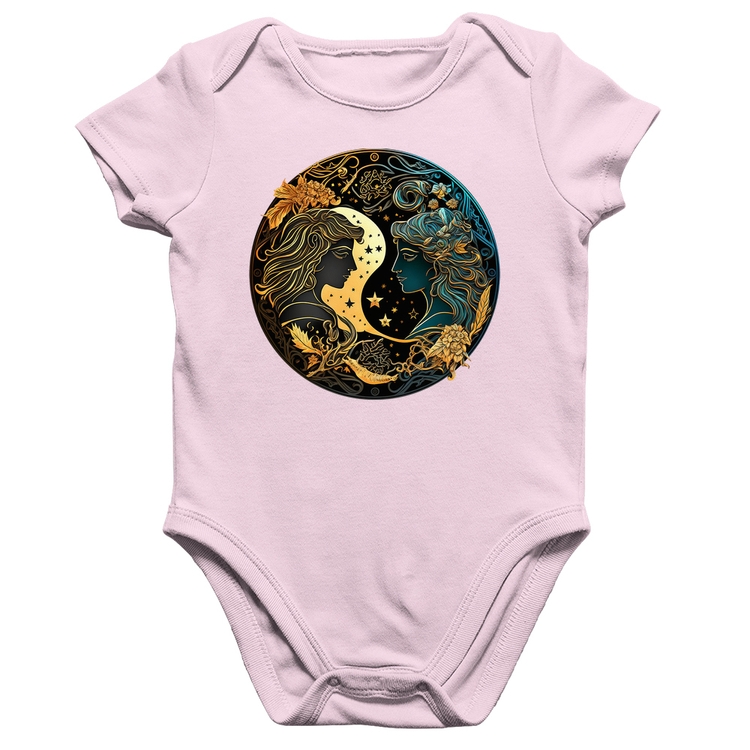 Body Bebê Algodão Gêmeos Sígno - Rosa Bebê