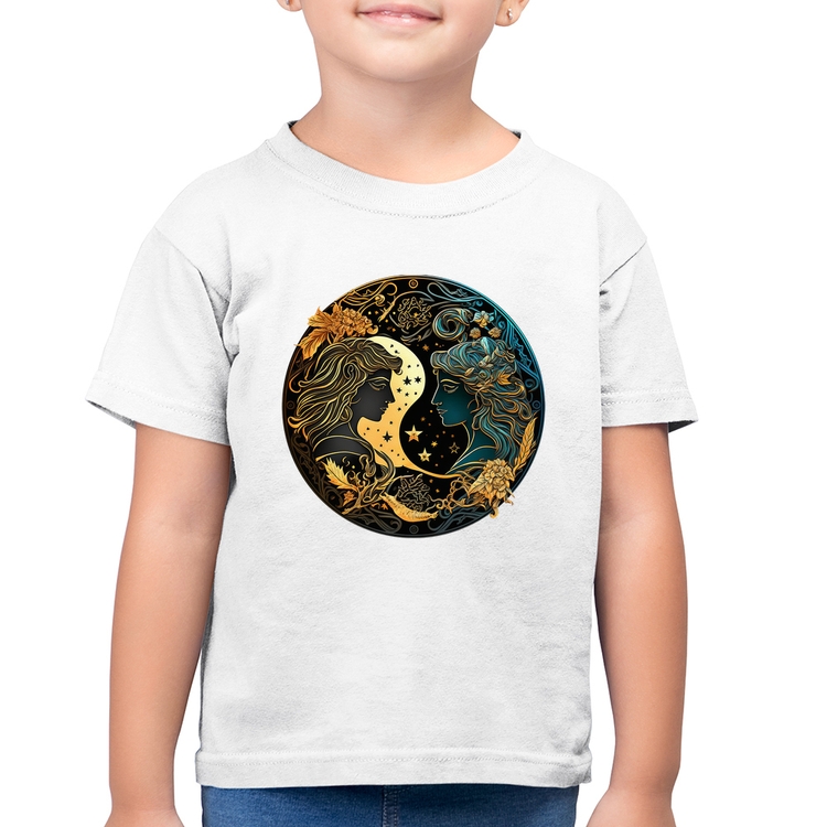 Camiseta Algodão Infantil Gêmeos Signo - Branca