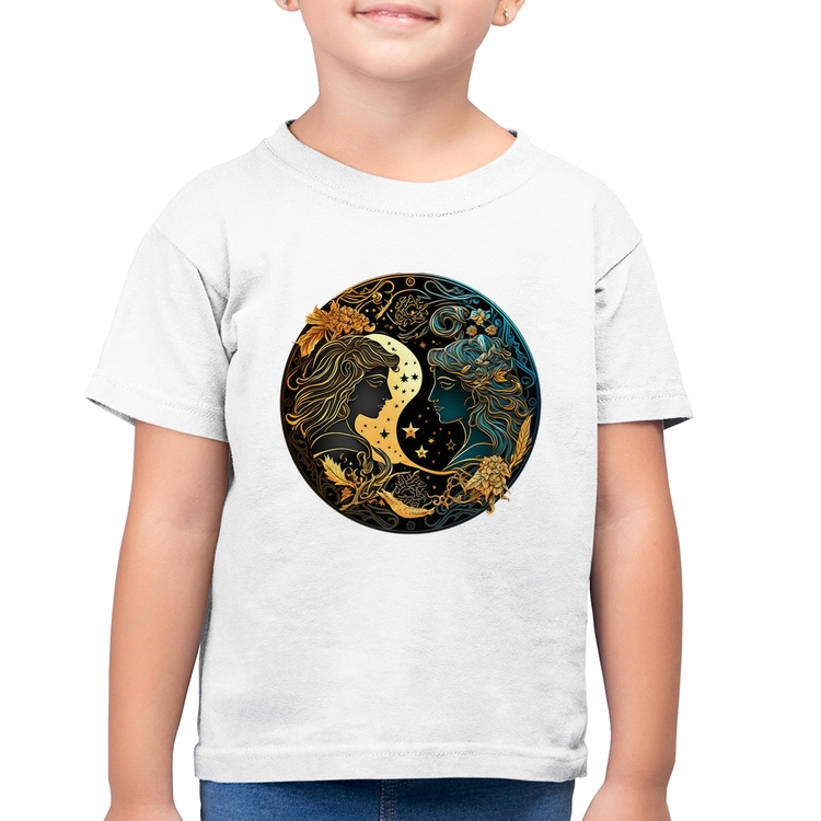 Camiseta Algodão Infantil Gêmeos Signo - Branca