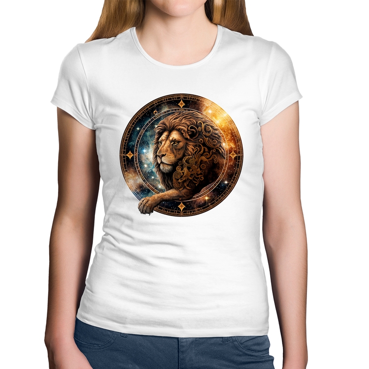 Baby Look Algodão Leão Sígno - Branca