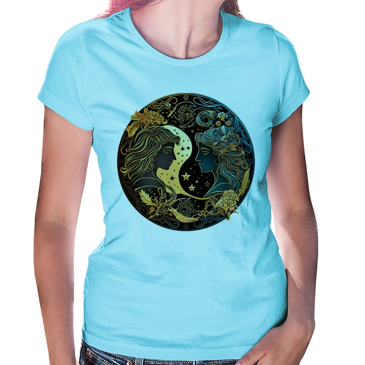 Baby Look Gêmeos Sígno - Azul Bebê