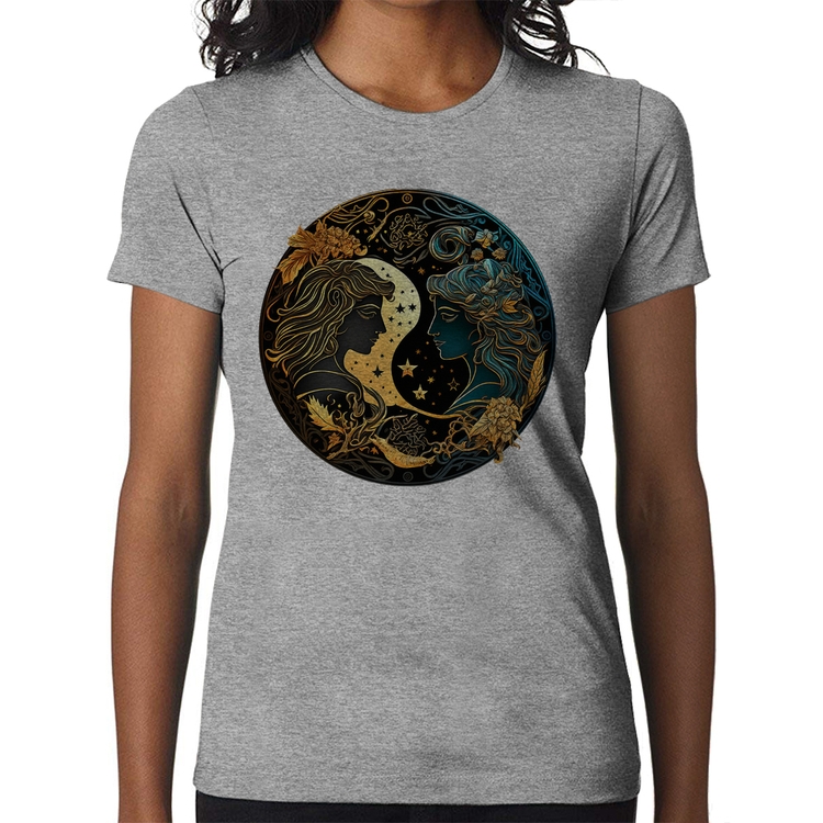 Baby Look Gêmeos Sígno - Cinza