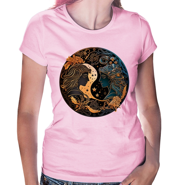 Baby Look Gêmeos Sígno - Rosa Bebê