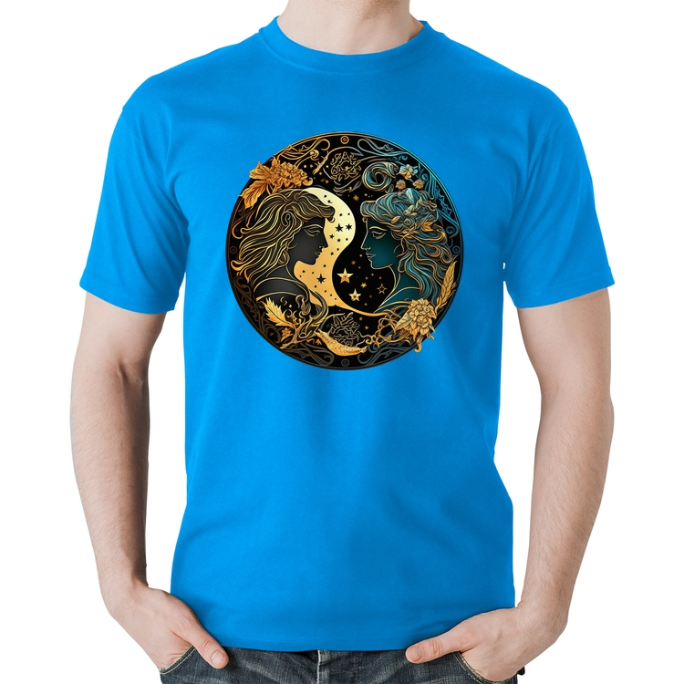 Camiseta Algodão Gêmeos Sígno - Azul